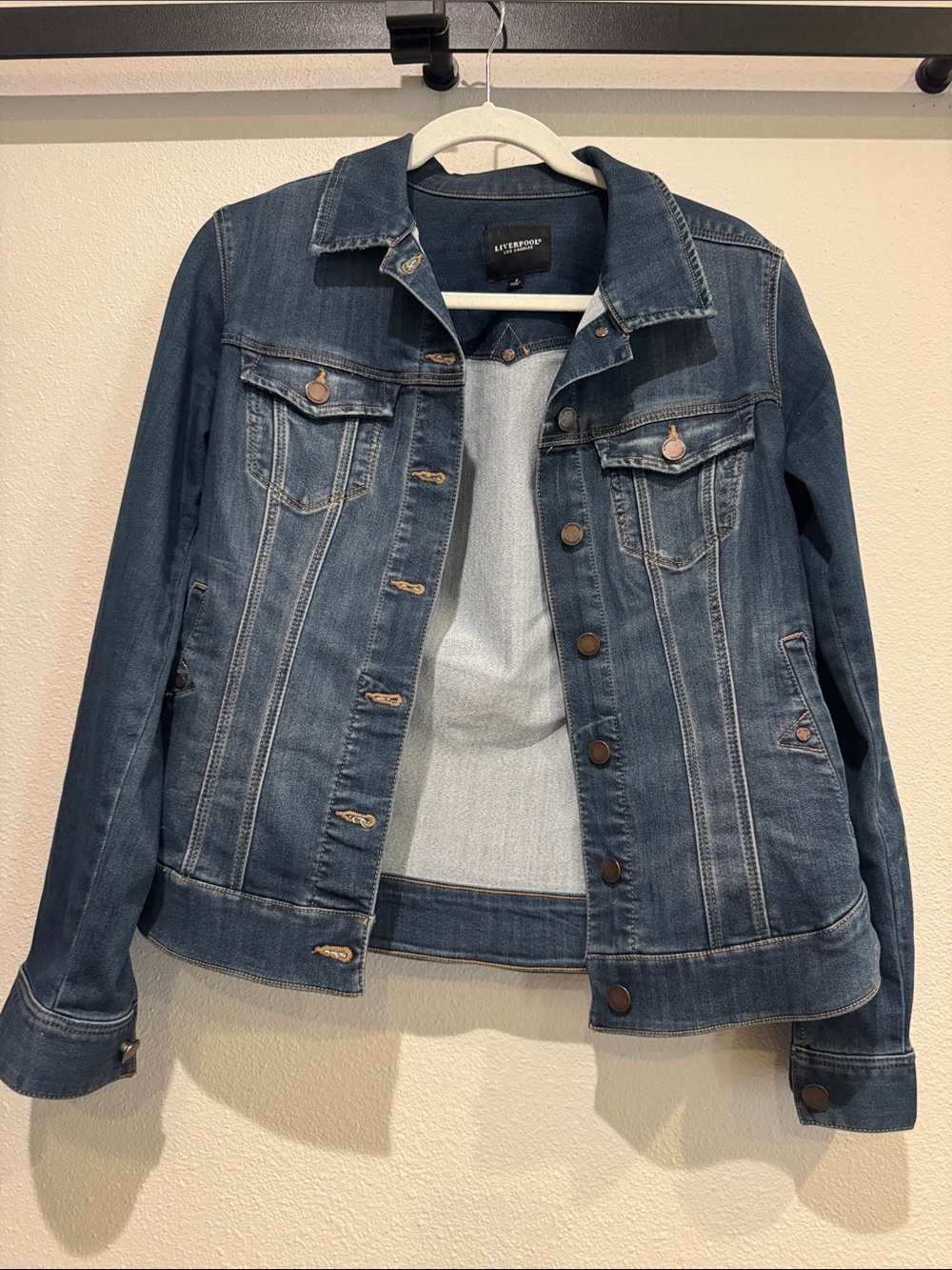 Liverpool Blue Denim Jacket with Button Front